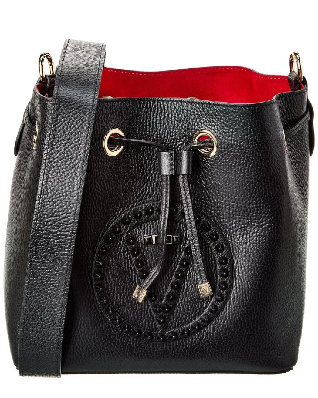 Valentino by Mario Valentino Karl Rock Leather Bucket Bag