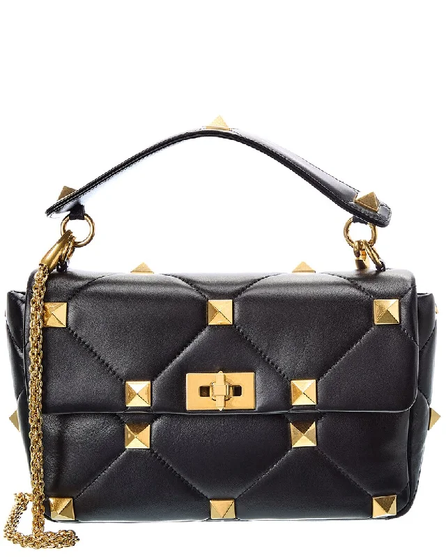 Valentino Roman Stud Large Leather Shoulder Bag