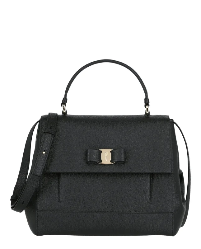 Vara Bow Pebbled Leather Shoulder Bag