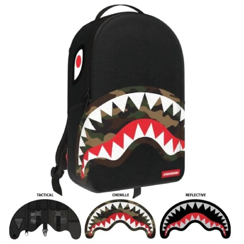 Velcro 3 Sharks Interchangeable Dlxv Backpack In Black