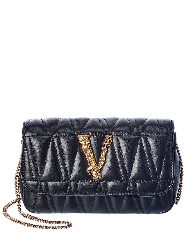 Versace Virtus Quilted Leather Evening Bag