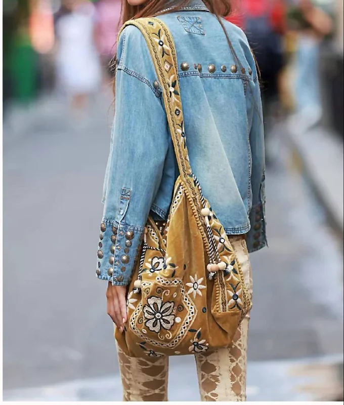 Vic Velvet Slouchy Bag Gilded