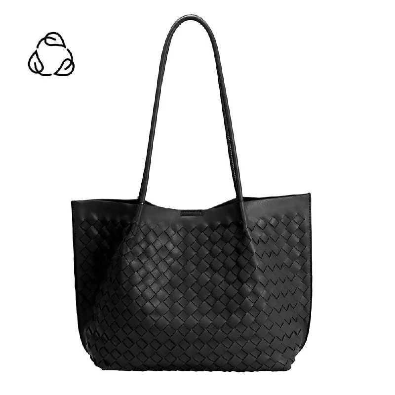 Victoria Black Medium Recycled Vegan Tote Bag