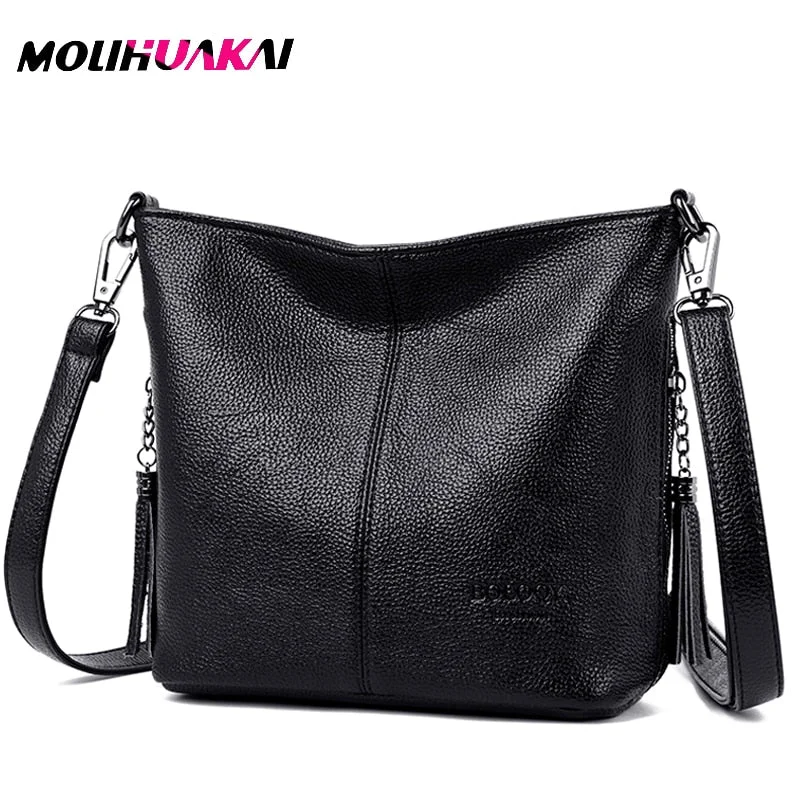 Women Leather Bags Ladies Luxury Shoulder Bags Women's Handbag Female Messenger Bag Fashion Crossbody Bags for Women Bolsas Sac