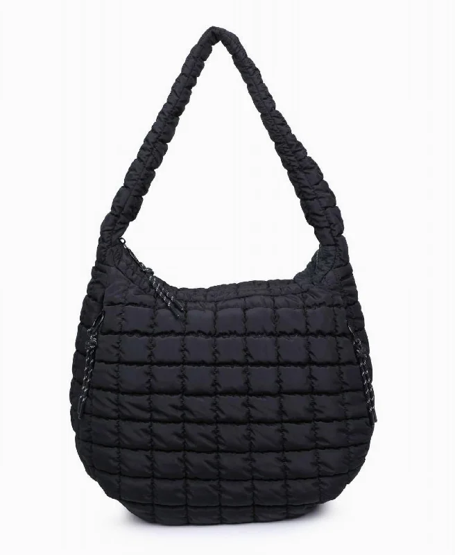 Women's Revive Puffer Hobo Bag In Black