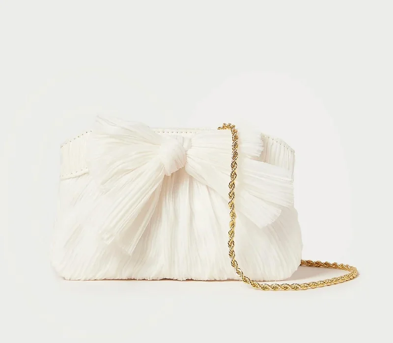 Women's Rochelle Mini Bow Clutch Bag In Pearl