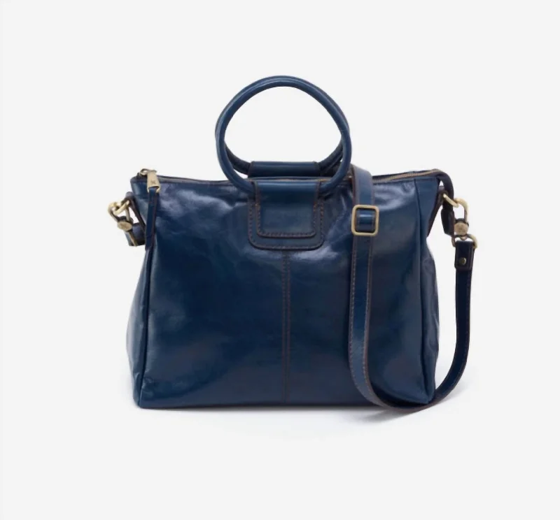 Women's Shelia Medium Satchel Bag In Navy Leather